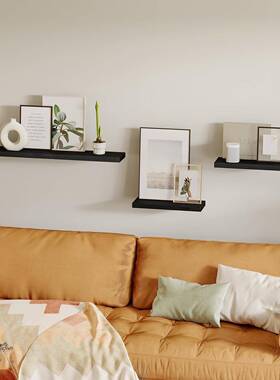 木质墙上置物浴客厅储物架厨卫生间壁挂架013024其收纳架木质浮动