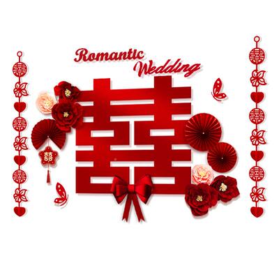 婚房用布置F98HTTT9屋套全装结婚装室饰男方婚礼新房房间女方卧婚