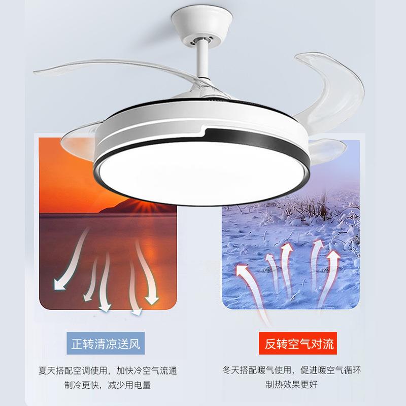 风扇灯吊扇扇灯家用卧室能遥叶控吊扇灯餐厅风扇灯无隐形吸顶智风