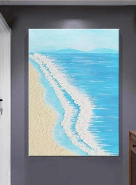 纯手绘XWC立体油烯画画现代客砂厅装饰丙石英肌理画走廊正对门餐