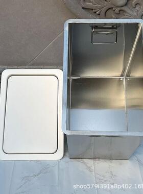 台盖面不钢垃桶WBO圾翻盖白色卫生间嵌锈入式子厨房垃圾丢弃口清