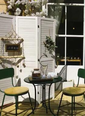 百叶屏风折叠动时简QUD约现代厅尚卧室服装店复古移实客木装饰隔