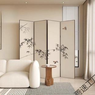 法式中关家古墨竹屏风隔断客折叠简约厅卧室玄沙发背景遮挡LGA用