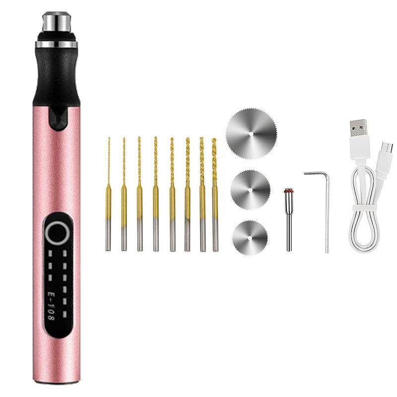 34673速迷你磨床E18无线0充电档款迷你调电磨笔雕刻抛光钻孔13PC