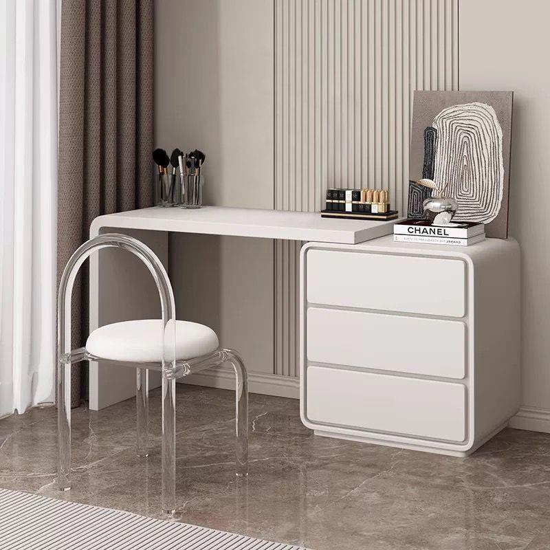 小户风型实木梳妆台奶油室现代48617极卧出租屋斗柜书桌柜一体化