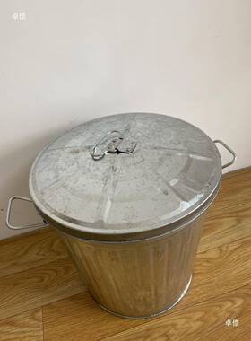 5盖5升防镀锌桶带垃圾桶thj#hsdf铁皮火桶防阻燃圆形储物船用厨房