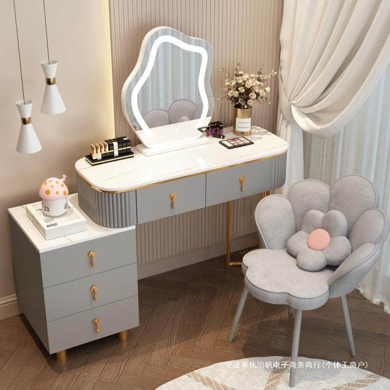 桌梳妆台卧室现代简约网红妆化台化梳KTL妆镜实木新款妆书桌一体