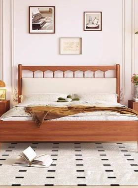 法式全实木床1现代简约C571.5m双人卧.8单人主式民宿日床经济型家