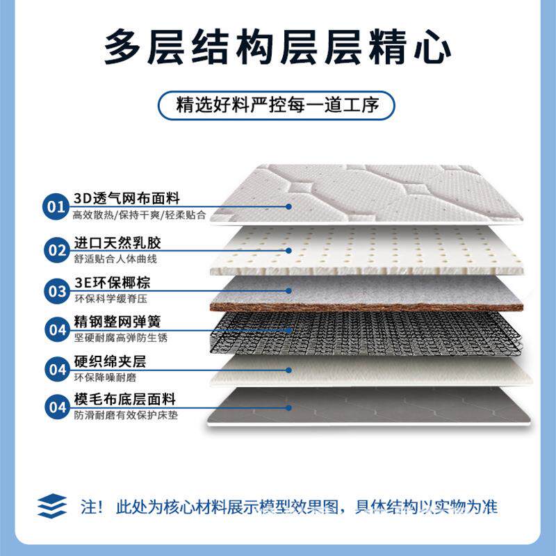 20公.分棕20乳米胶床垫椰棕垫弹簧1.518米软硬适中舒DQK适支撑