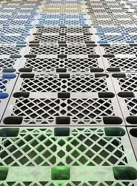 防静电板料栈板九脚黑色塑胶卡板车托盘塑垫板叉防潮地台ZCZ仓储