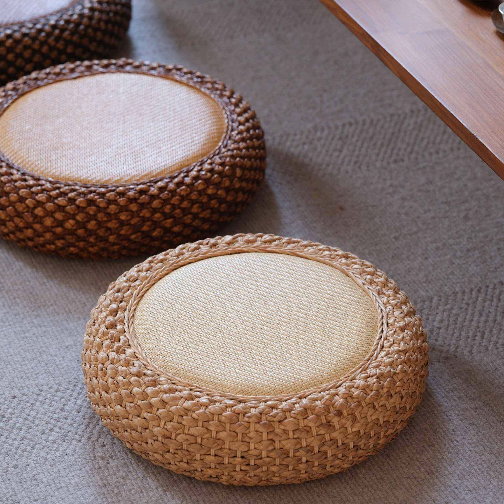 藤编团榻榻F9877HSM米式茶禅室坐垫地上日矮凳家用修打坐垫草凳客,居家布艺,美臀垫/保健坐垫,淘宝优惠券,粉丝福利购,淘宝优惠卷