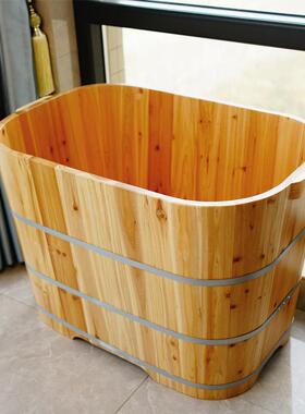 洗浴缸儿童浴盆木桶浴桶家澡成人木盆泡澡木桶全身实用日木100727