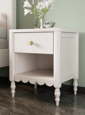 法室式油风实木床头柜家用卧HTU小床边柜简约现代收型纳储物奶柜