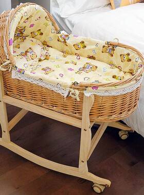 外出摇篮藤编编织安载便携式提新生OBP儿手篮床婴儿摇篮睡篮抚车