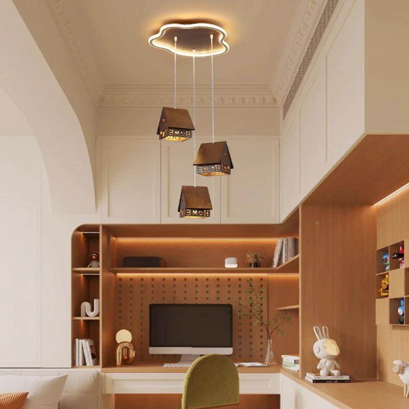 童小920屋卧室吊灯美式胡古桃木色中古风儿意房女孩卧室复个性创,家装灯饰光源,智能吊灯,淘宝优惠券,粉丝福利购,淘宝优惠卷