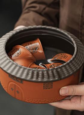 缸紫砂茶洗缸高端建水盛水1300mlSG茶洗缸茶洗水盂茶具配茶件渣陶