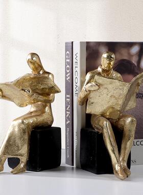 读书者摆件阅读欧者雕像创意关书房客1玄风厅办公桌树脂摆件式格