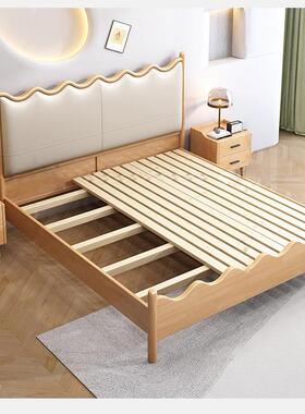 色实木床寓卧复古黑白色双主人床FUY1.8米民宿公木床家用婚床1.5m