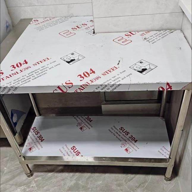 可定制304不锈钢工作台厨房饭店切菜桌案板操作台打荷台缺角架子