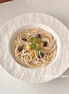 ok maji日式高级感盘子菜碟家用意面草帽盘汤盘陶瓷白色菜盘餐盘