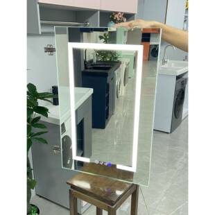 定制不锈钢铝合金智能镜柜门卫生间浴室柜带灯除雾LED玻璃镜子门