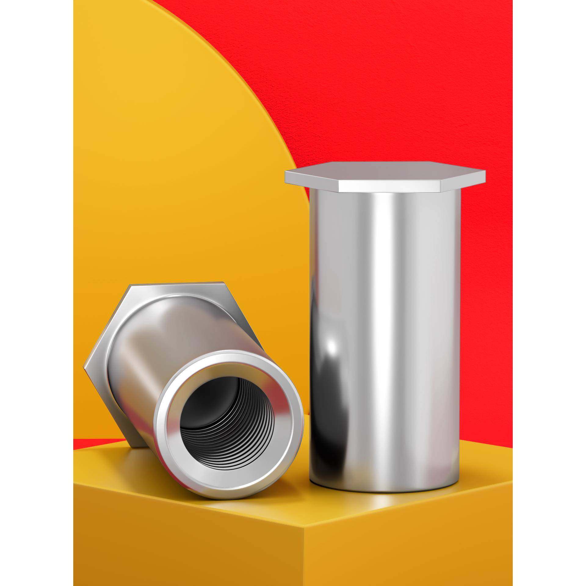 304不锈钢盲孔压铆螺柱BSOS-M2M2.5M3M4M5M6压铆螺母柱件压板螺柱