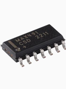 原装MAX491CSD+T SOIC-14低功耗 限摆率 RS-485/RS-422收发器芯片