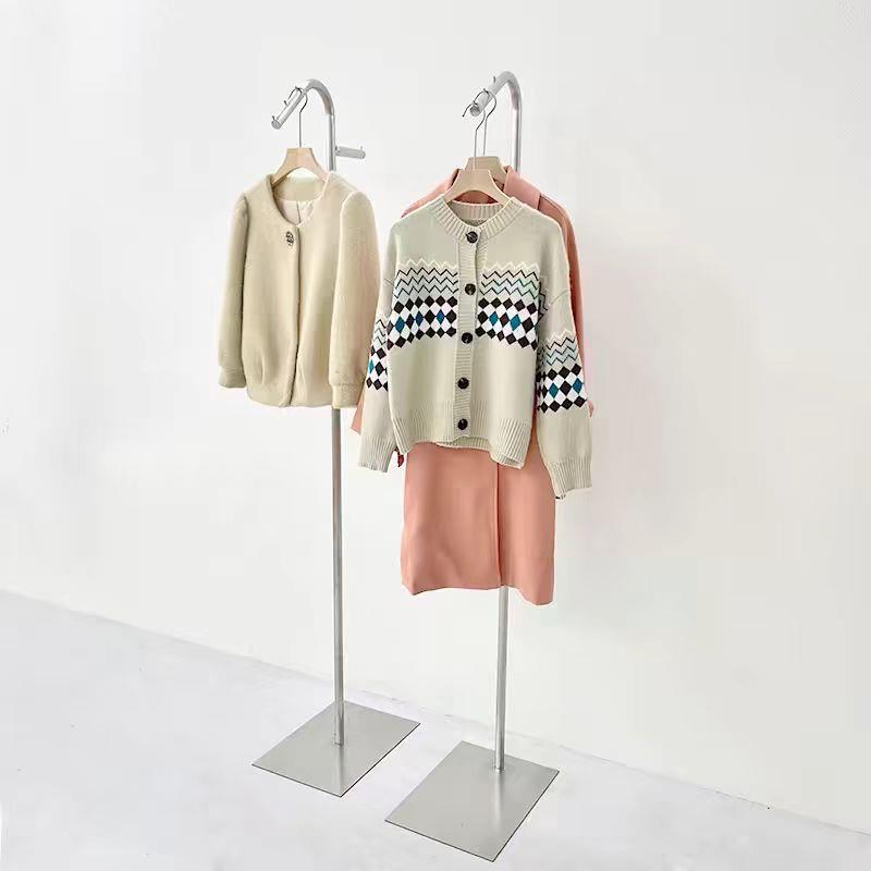 不锈钢正挂展示架服装店专用货架直播间拍照男女装落地式挂衣架子
