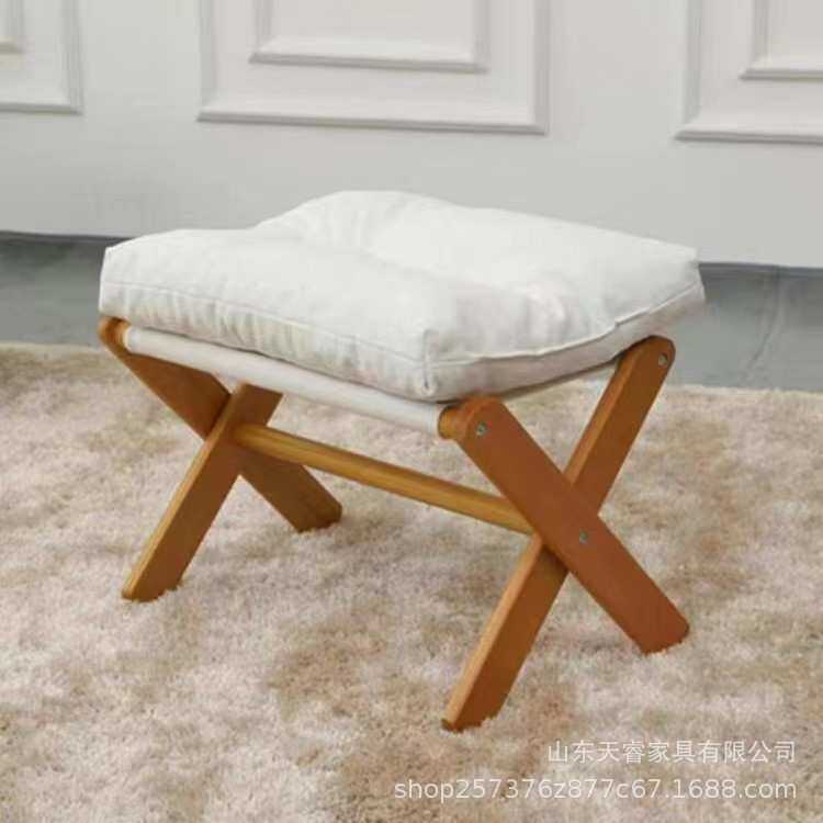 家用折叠小凳子客厅垫脚搁脚凳软包矮凳门口换鞋凳木制小马扎