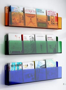 本亚示克置物架展架书架杂志架QWM绘上墙免打孔力书报架墙面装饰