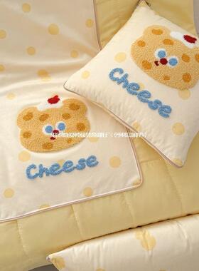 卡通爱睡毛ULZ巾抱枕被子二合一办公室沙发绣午毯子便携车载可靠