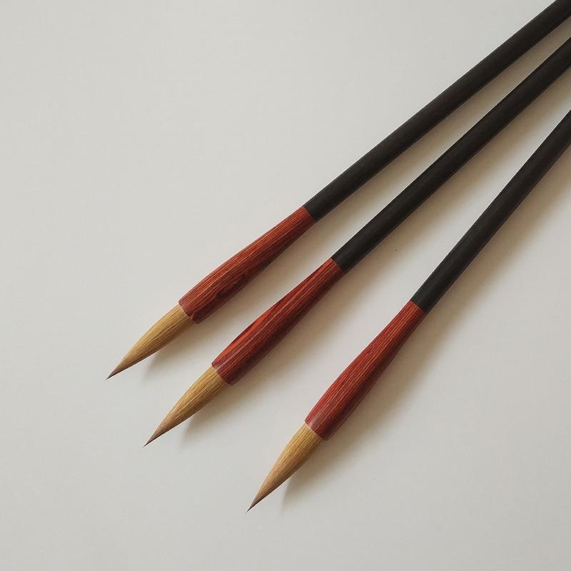 铭健笔庄檀木毫纯狼毛写笔支中楷一学生成人cl1书画作用笔