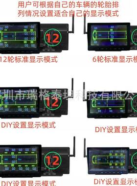 升级27寸高清全984视角彩屏2轮5Bar矿车挂重车2卡通用胎压监测系