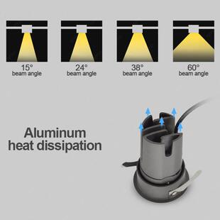 出口易款WYJLED防水筒灯工酒店程嵌调入式无主灯可节角贸度天花灯