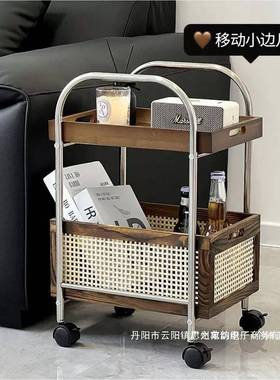 直直销中古风收纳柜子落UQP床地头可移动置物架销代替复古网