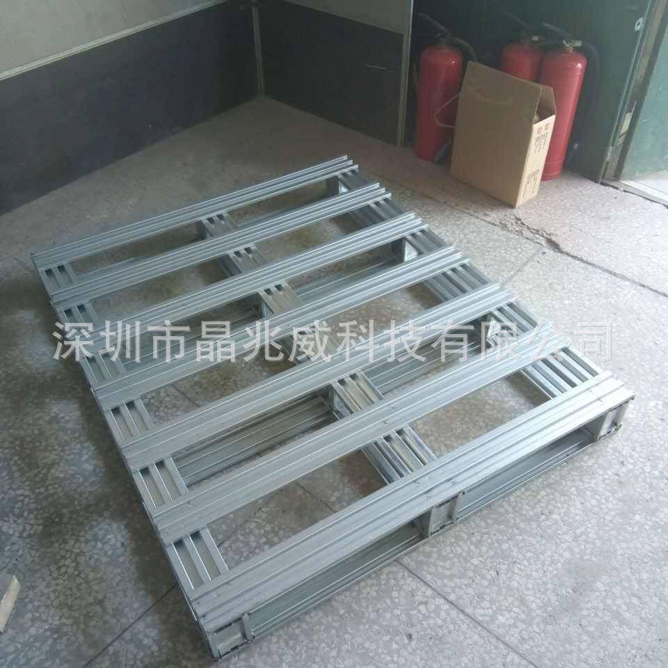 出口卡板QLH镀锌铁厂家钢制盘托金属海运货集箱承重四装面柜进叉