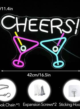 led霓虹灯chers发字造GRW型灯酒吧e派氛对围灯光装饰灯灯牌