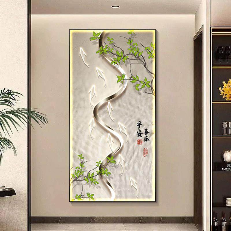 九鱼道图入户挂关玄装饰画现代简约过走廊WDQ尽头画客厅九鱼聚财,家居饰品,现代装饰画,淘宝优惠券,粉丝福利购,淘宝优惠卷
