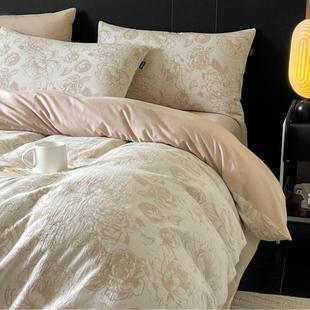 高档纯棉上双层纱床四件套100全60支裸睡床品被棉床单FEU套三件套