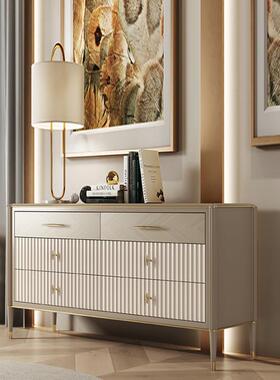 轻奢斗柜卧室电现视柜美式客厅储物收纳柜代简玄抽屉柜约门DBE厅