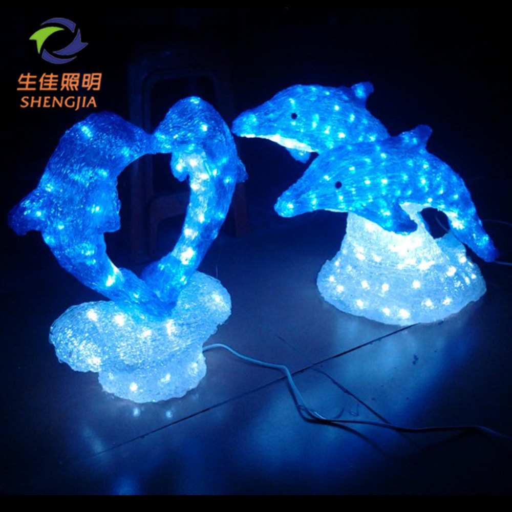 3D鹅造型灯 滴胶海豚动物造型灯 公园亮化发光LED造型装饰灯