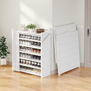免安装鞋架子家用门口多层折叠鞋柜一拉就用宿舍出租屋用带防尘罩