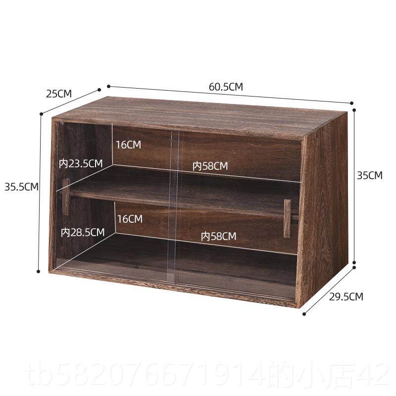 正品日式实木简约桌面餐柜防调尘玻璃小碗盘柜餐桌厨房料柜储物纳