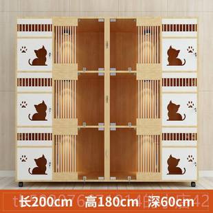高档加厚宫实猫舍展示柜商用猫育屋寄养繁猫柜 三层木五格双面玻