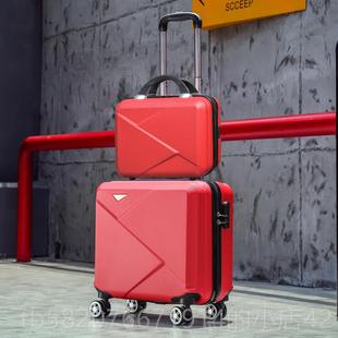 高档生18寸小行李箱子母轻便学拉你杆箱迷万向轮密码箱皮子可爱16