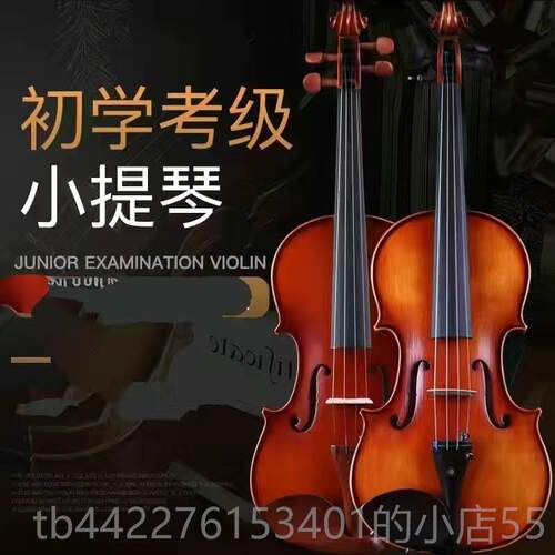 高档小虎提琴 手工纹实木 器初学 全入门考级 儿童成人乐 配件套