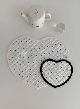 henceforth｛Dottie｝波点爱心绗缝餐垫杯垫桌面装饰隔热韩系ins