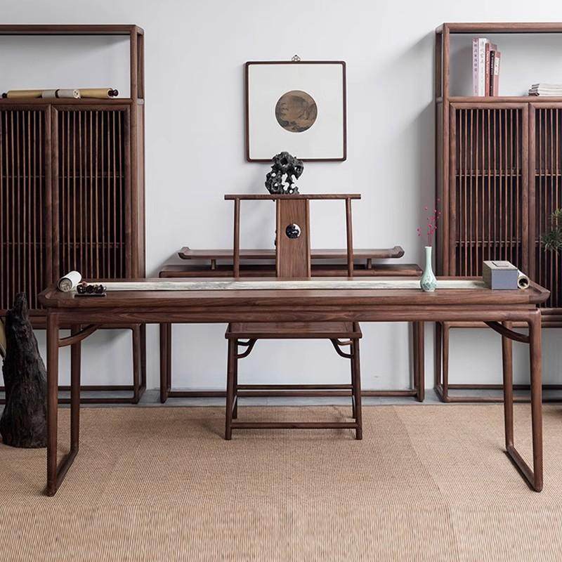明式画 画案书画 画桌老榆木新中式书桌彷古实木案台毛笔书法桌家