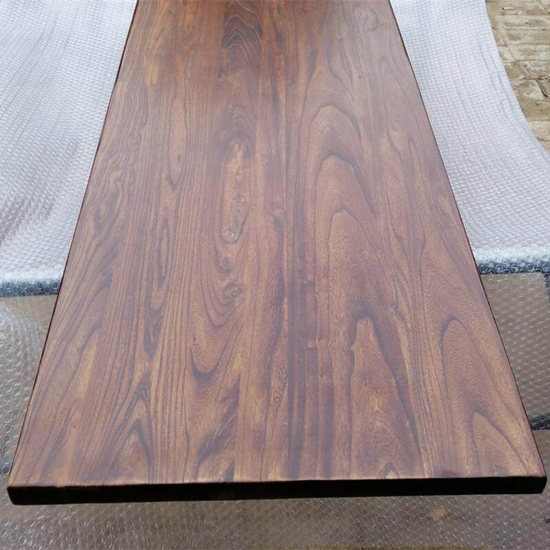 老榆木桌面板实木大板吧台板书桌书架工作台原木板餐桌窗台板定制