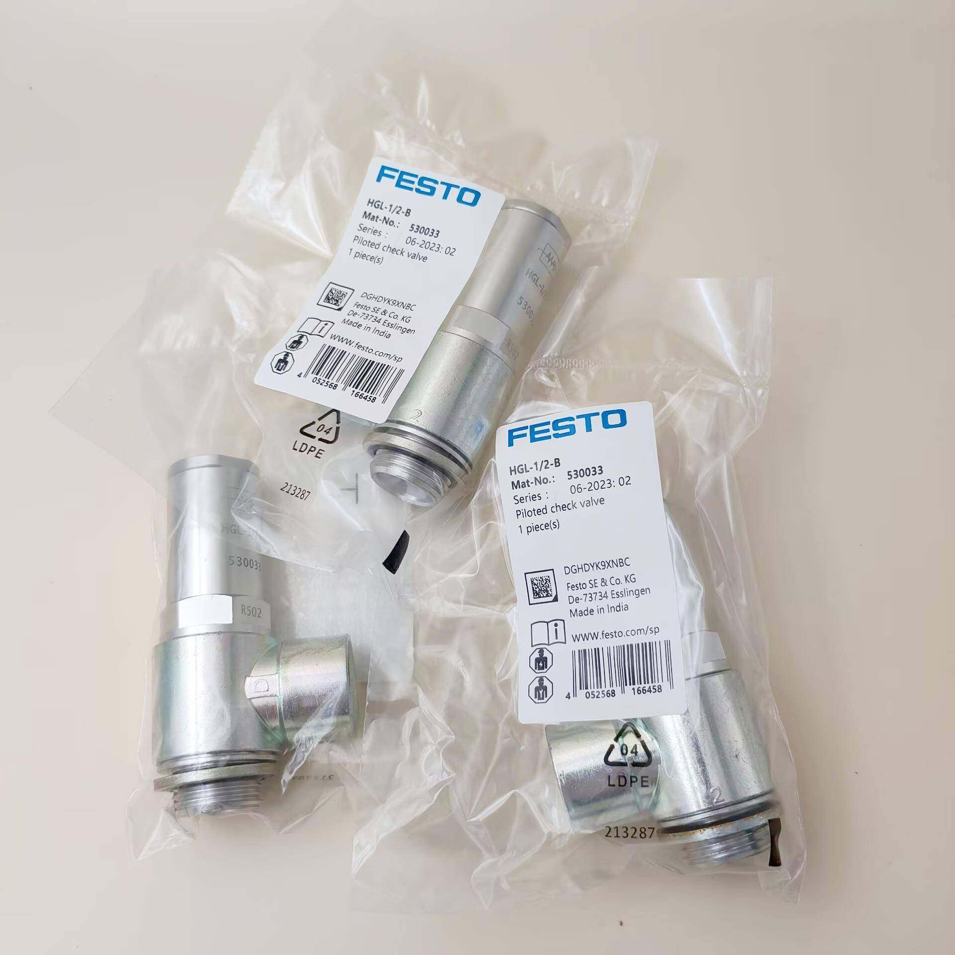 FESTO 节流阀 HGL-1/2-3/8-1/4-1/8-B 53003/0/1/2/3 HGL-1/4-B